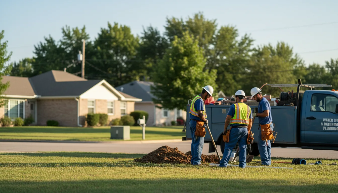 Residential water line and bathroom plumbing service in Yorktown, IA